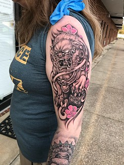 Foo dog tattoo